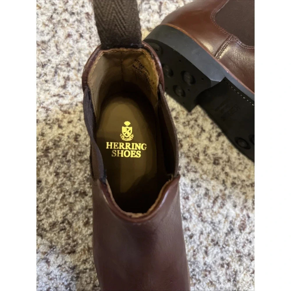 Herring Shoes New Men Chelsea Brown‎ Leather Sz 7F Equal Sz 8 US Made In India